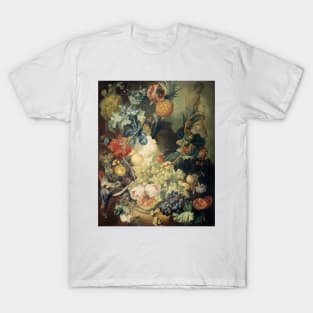 Still Life with Flowers, Fruit and Birds by Jan van Os T-Shirt